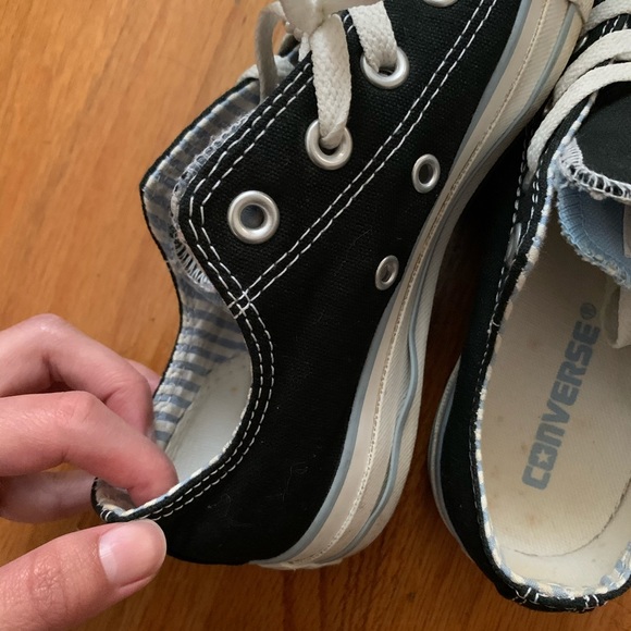 Black Double Tongue Converse - Picture 8 of 10